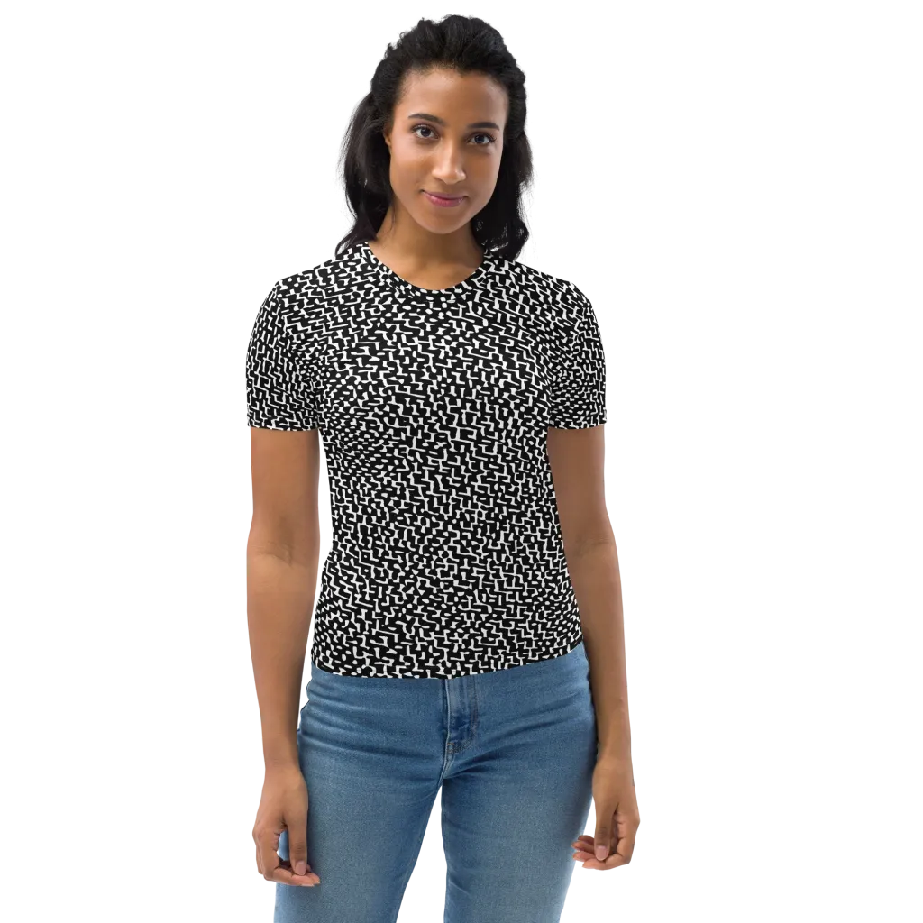 Ink Maze on Women's Crew Neck T-Shirt — Front