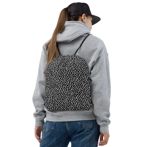 Ink Maze on a Drawstring Bag