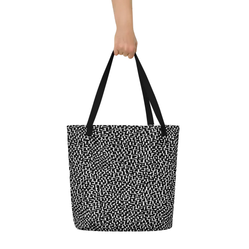 Ink Maze on a Large Tote Bag W/ Pocket