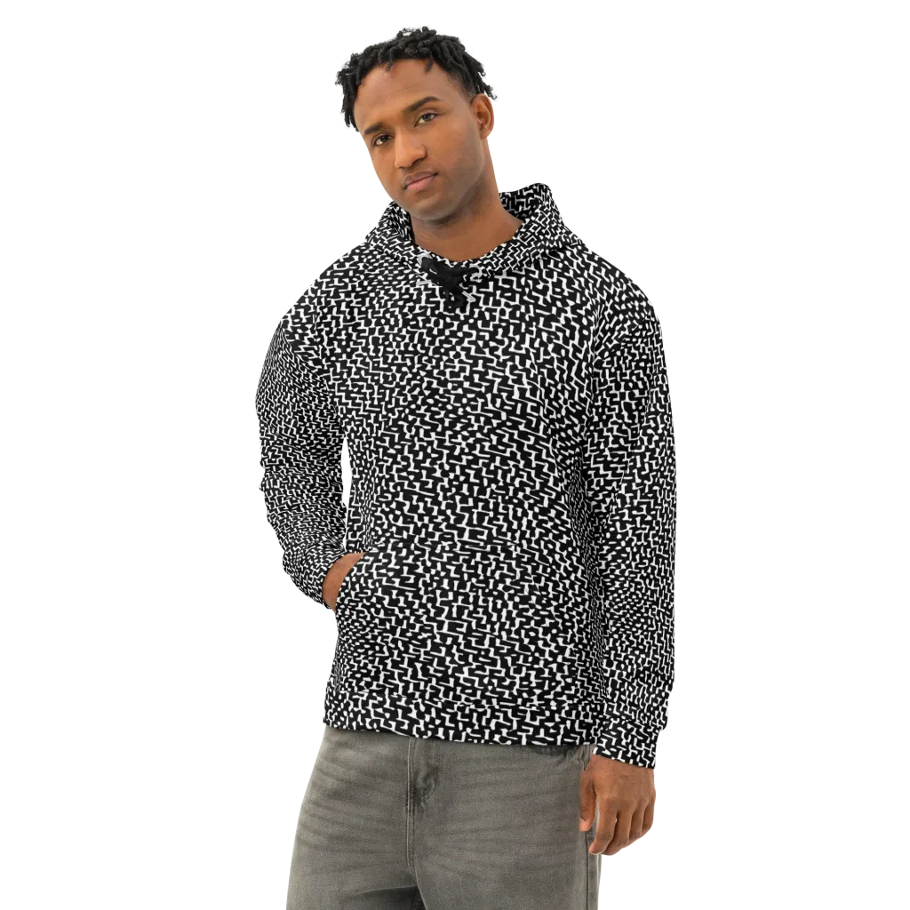 Ink Maze on Cotton Hoodie — Left Front