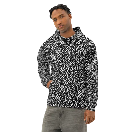 Ink Maze on a Cotton Hoodie