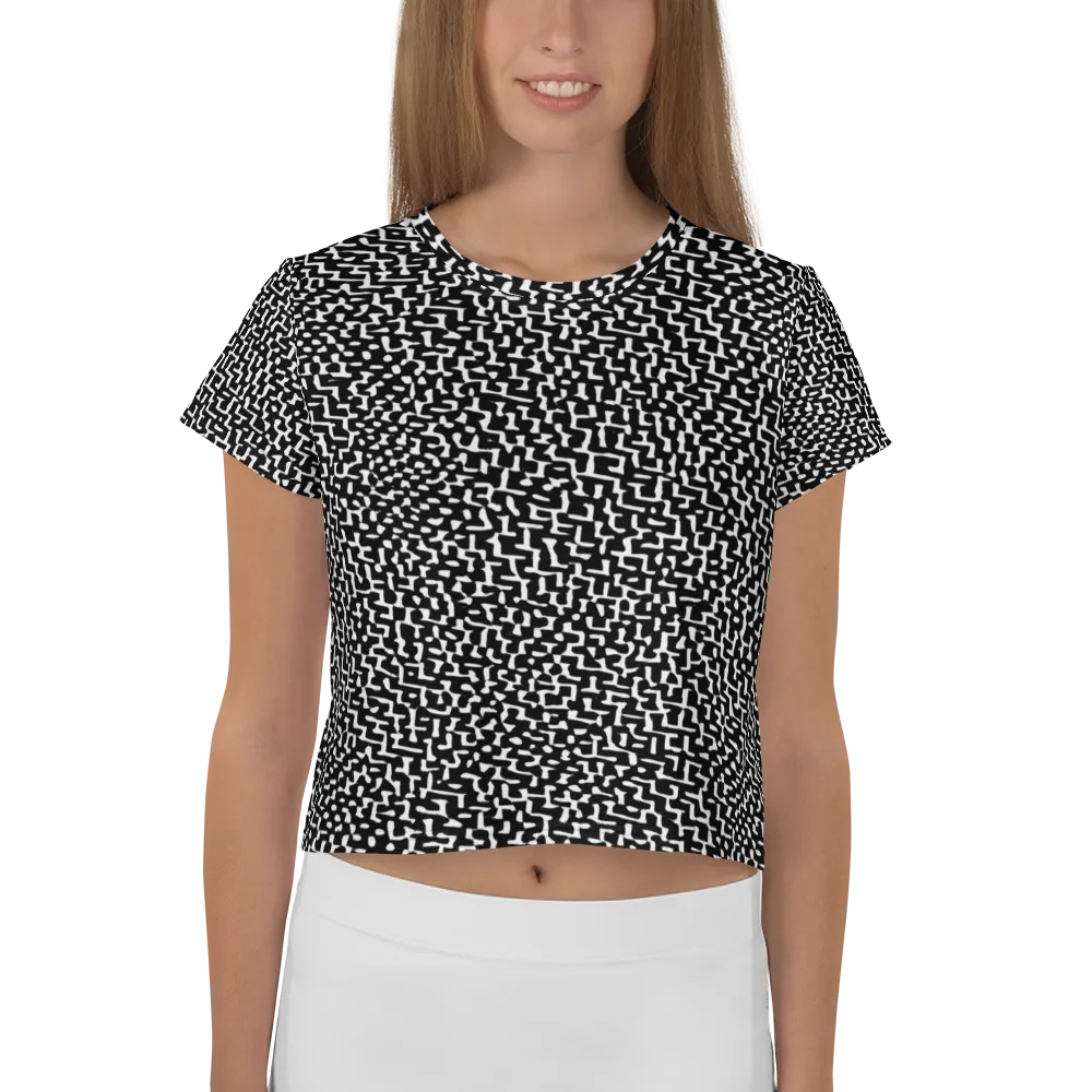 Ink Maze on Crop Tee — Front