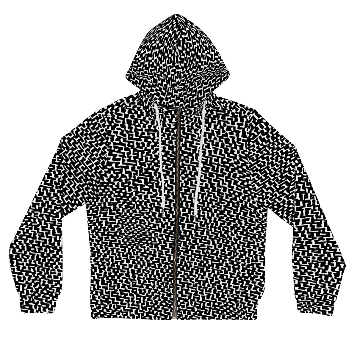 Ink Maze on Women's Full-Zip Hoodie — Front