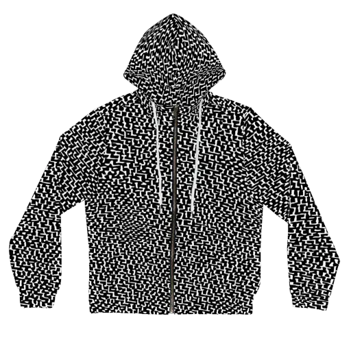 Ink Maze on a Women's Full-Zip Hoodie