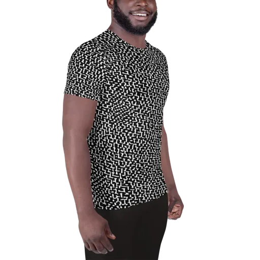 Ink Maze on a Men's Athletic T-Shirt
