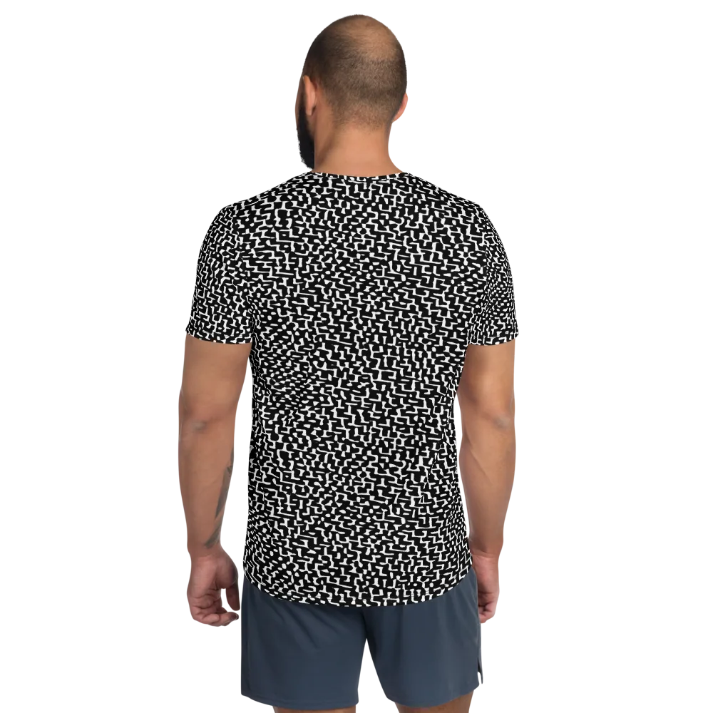 Ink Maze on Men's Athletic T-Shirt — Back