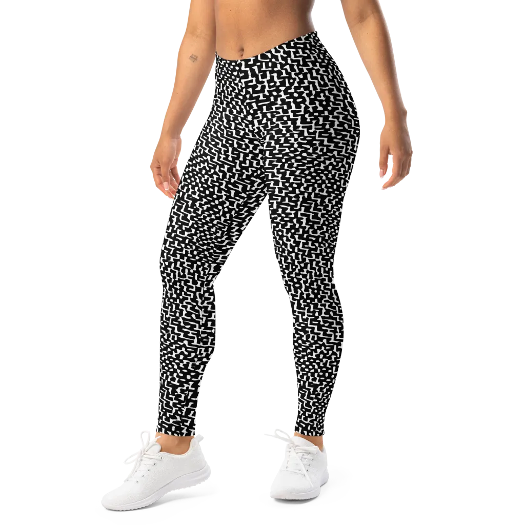 Ink Maze on Leggings — Left Front