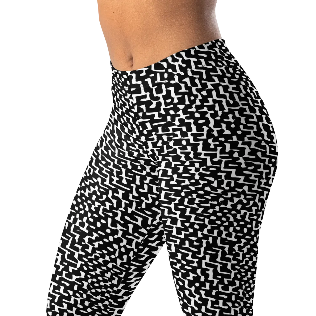 Ink Maze on Leggings — Left Front