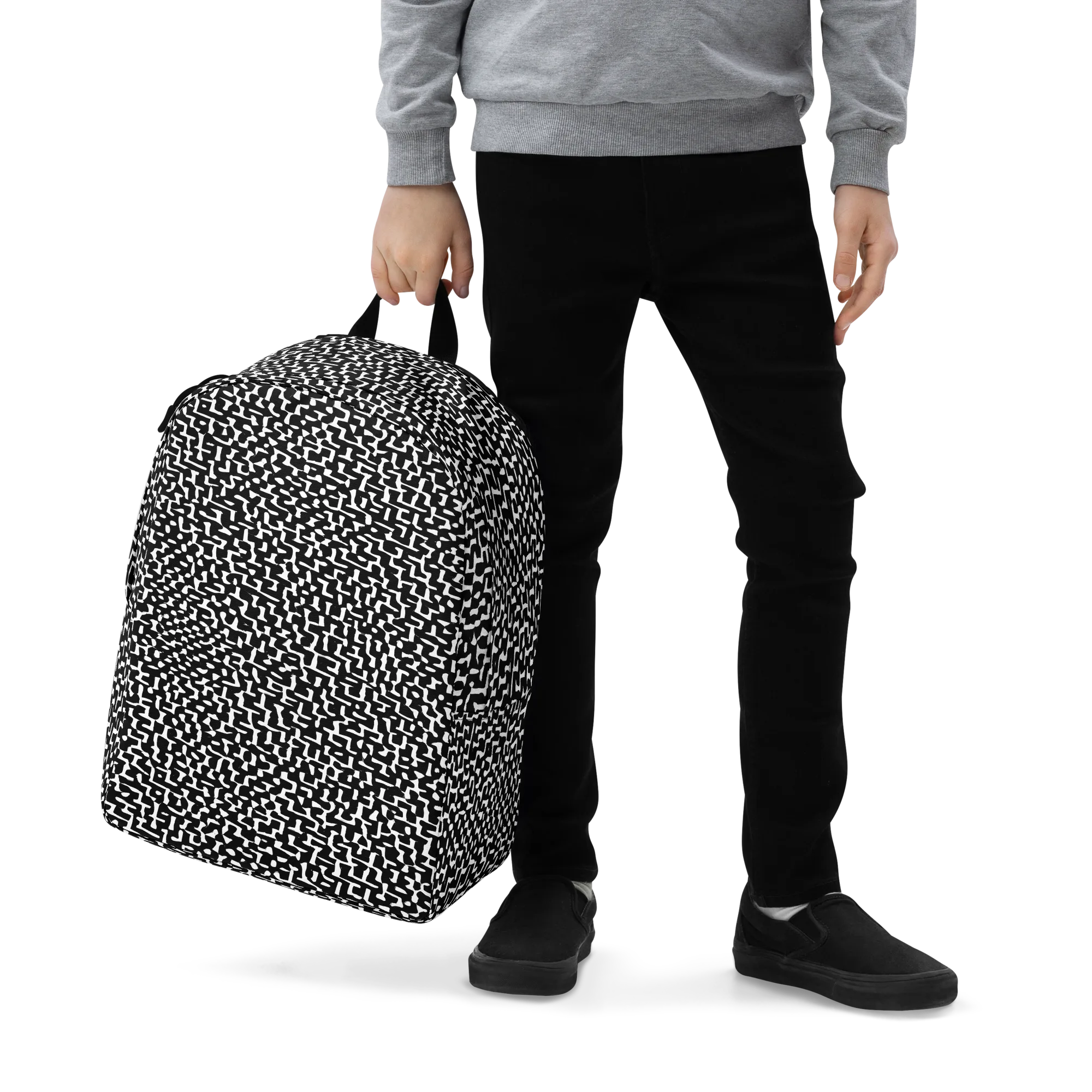 Ink Maze on Minimalist Backpack — Zoomed-in