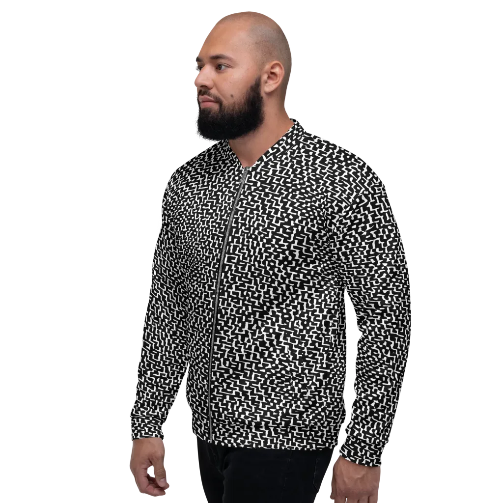 Ink Maze on Bomber Jacket — Left