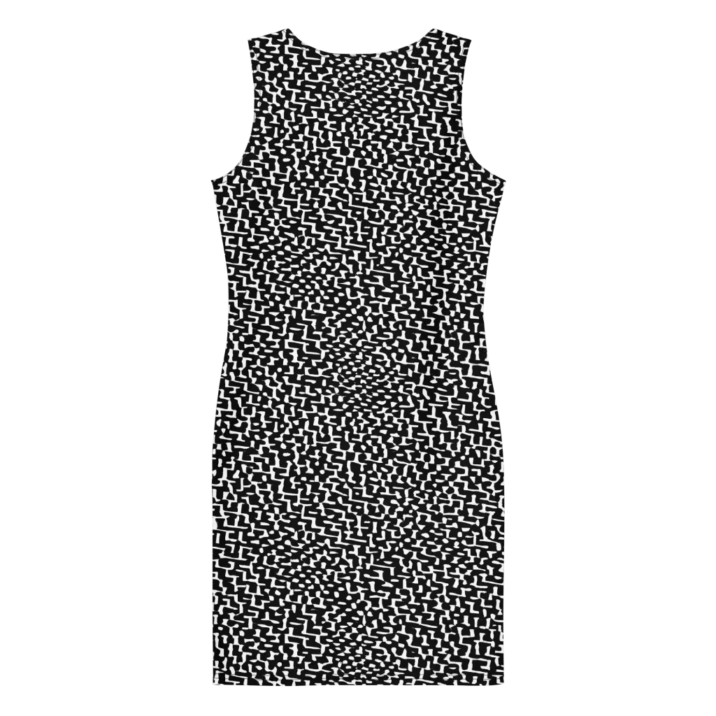 Ink Maze on Bodycon Dress — Back