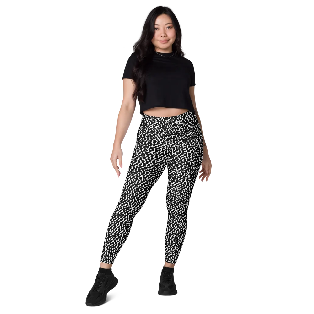 Ink Maze on Leggings with Pockets — Front