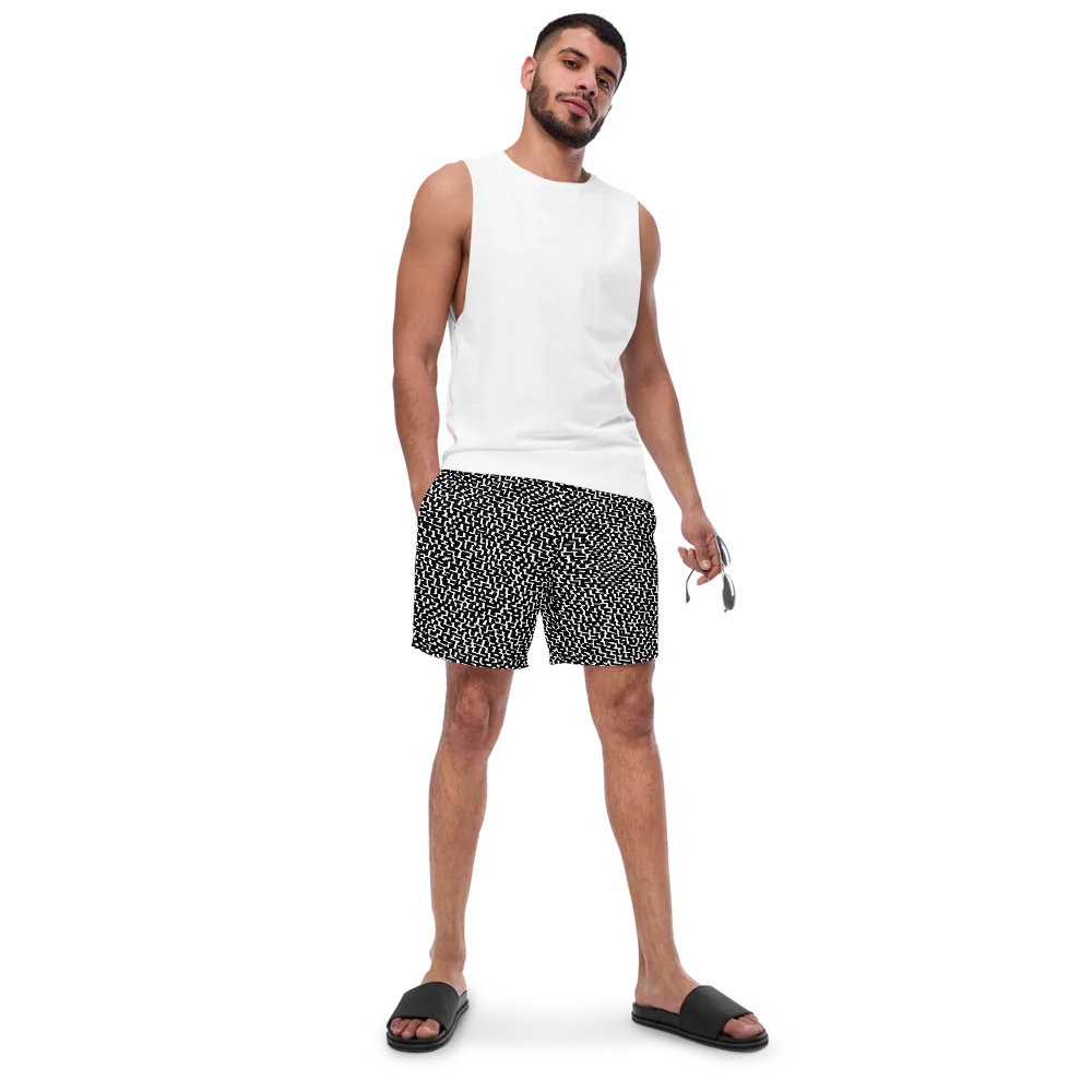 Ink Maze on Swim Trunks — Front