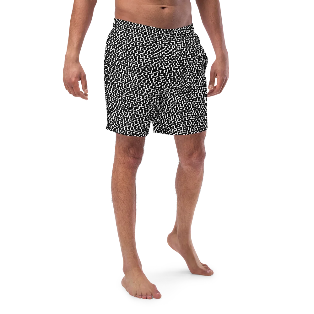 Ink Maze on Swim Trunks — Front