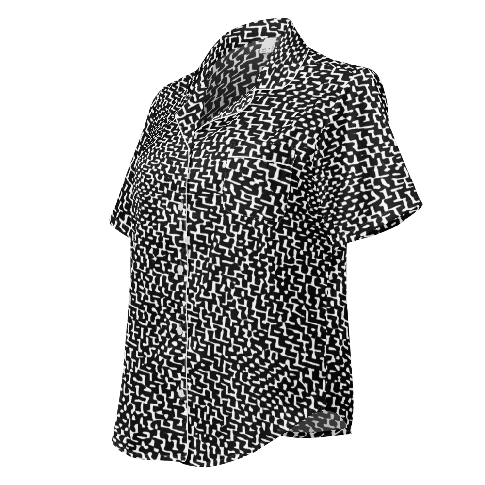 Ink Maze on Women's Short Sleeve Pajama Top — Left Front