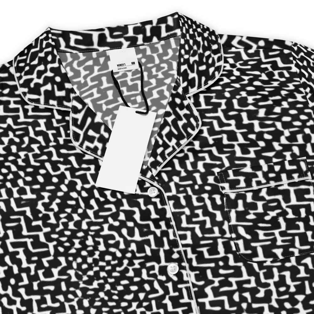 Ink Maze on Women's Short Sleeve Pajama Top — Product details