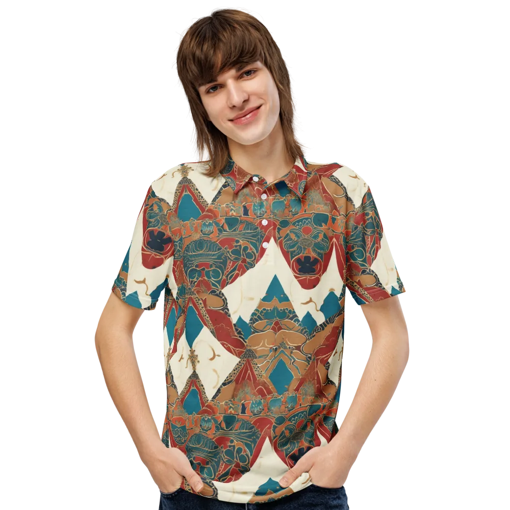Teal Caravan on Men's Slim Fit Polo Shirt — Front