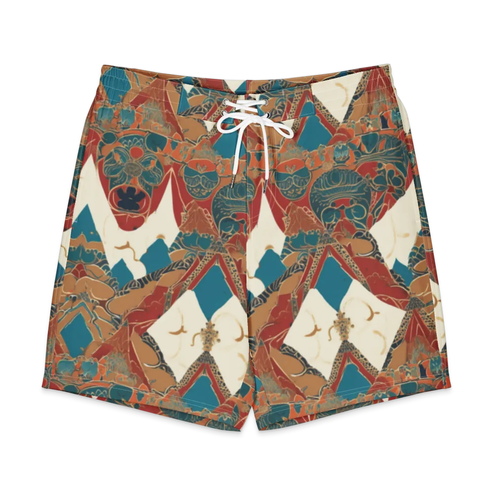 Teal Caravan on Men's Board Shorts — Front