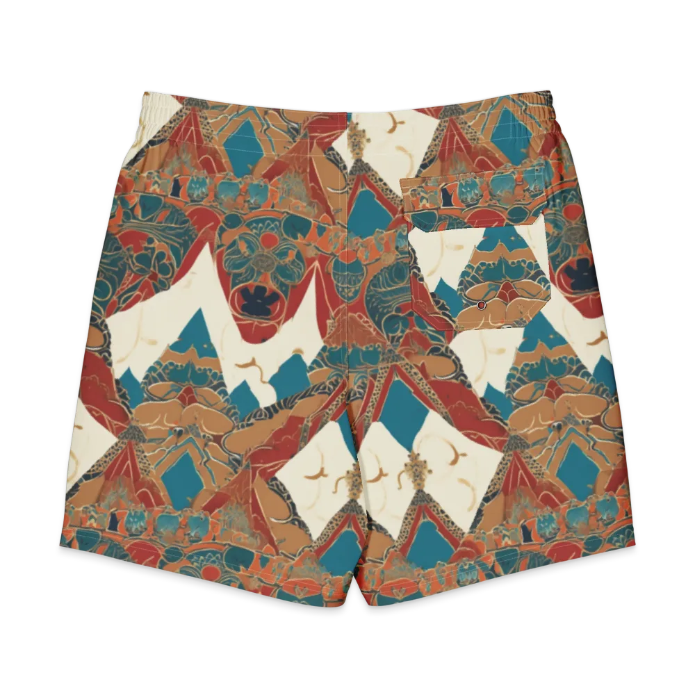 Teal Caravan on Men's Board Shorts — Back