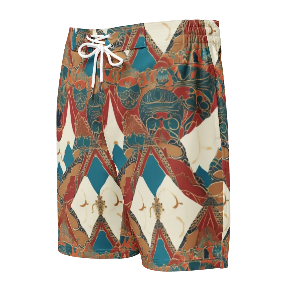 Teal Caravan on Men's Board Shorts — Front