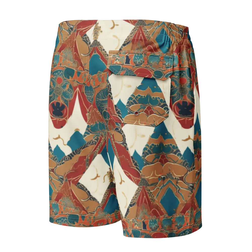 Teal Caravan on Men's Board Shorts — Back