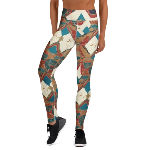 Teal Caravan on a Yoga Leggings