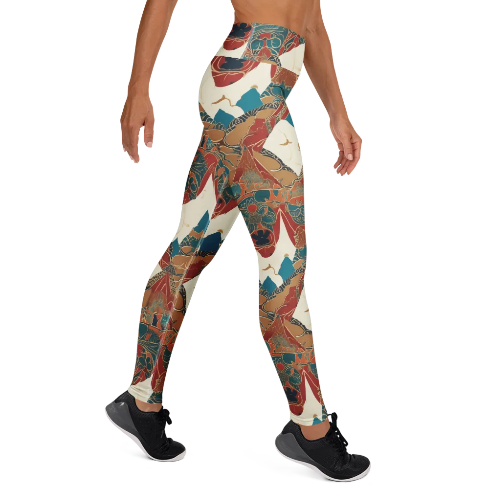 Teal Caravan on Yoga Leggings — Right