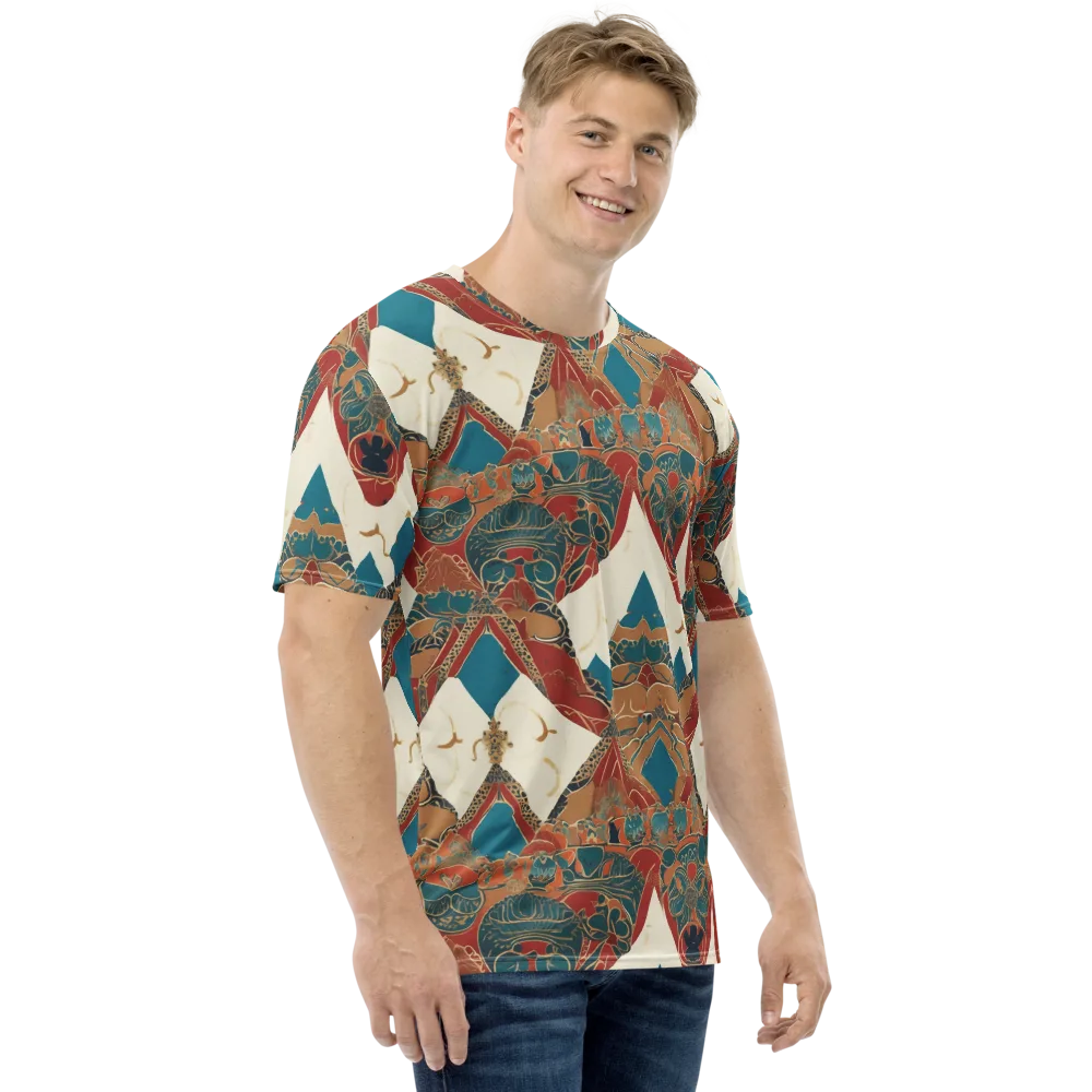 Teal Caravan on Men's Crew Neck T-Shirt — Right