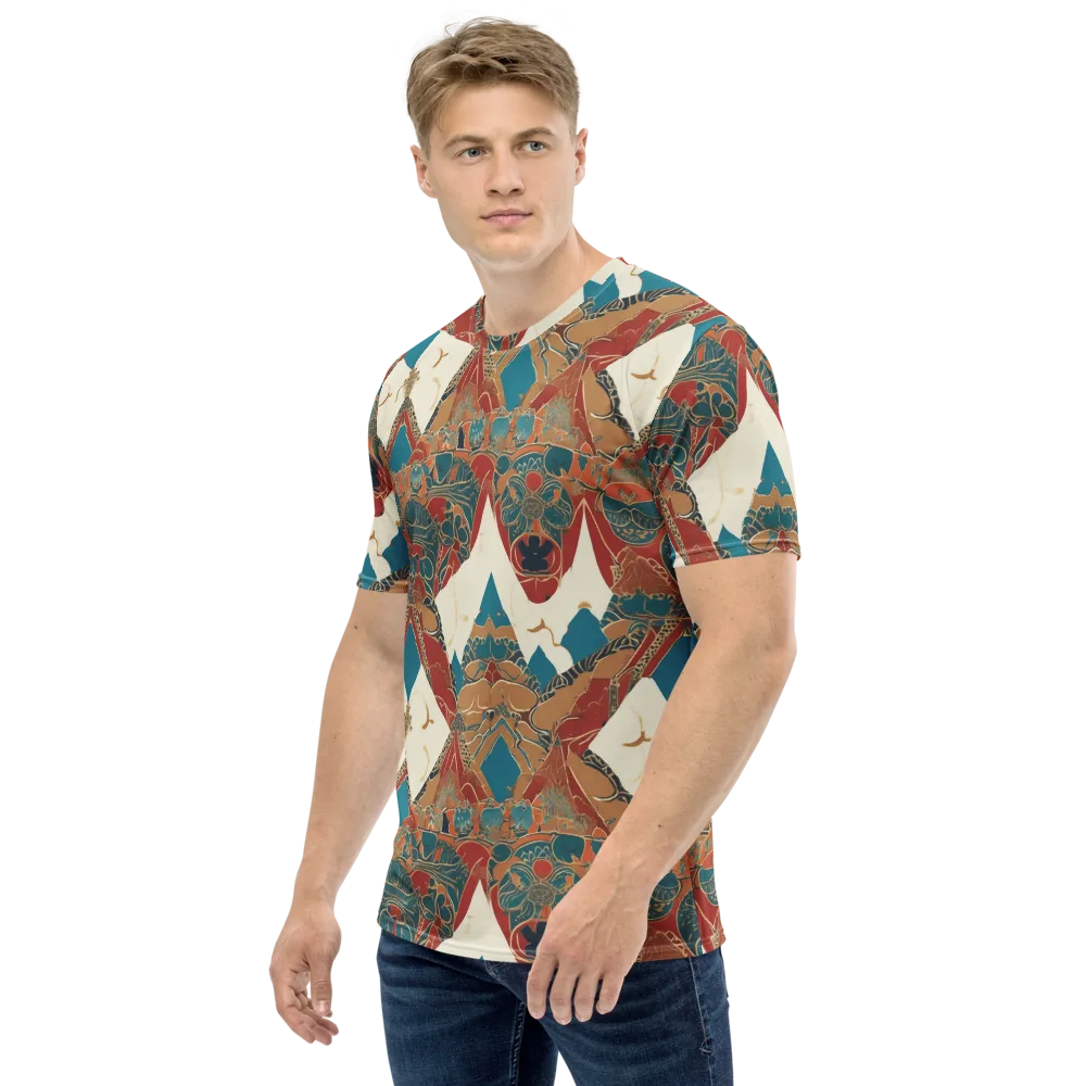 Teal Caravan on Men's Crew Neck T-Shirt — Left