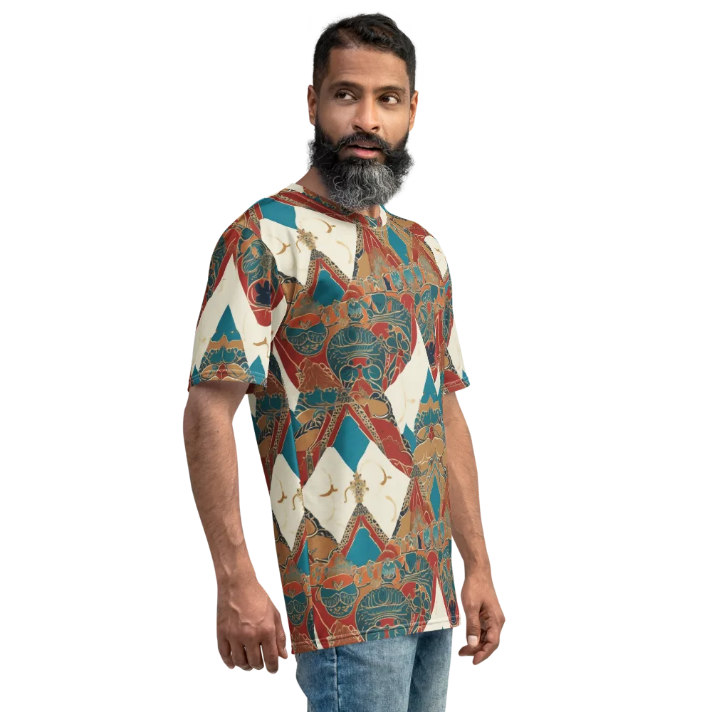 Teal Caravan on Men's Crew Neck T-Shirt — Right