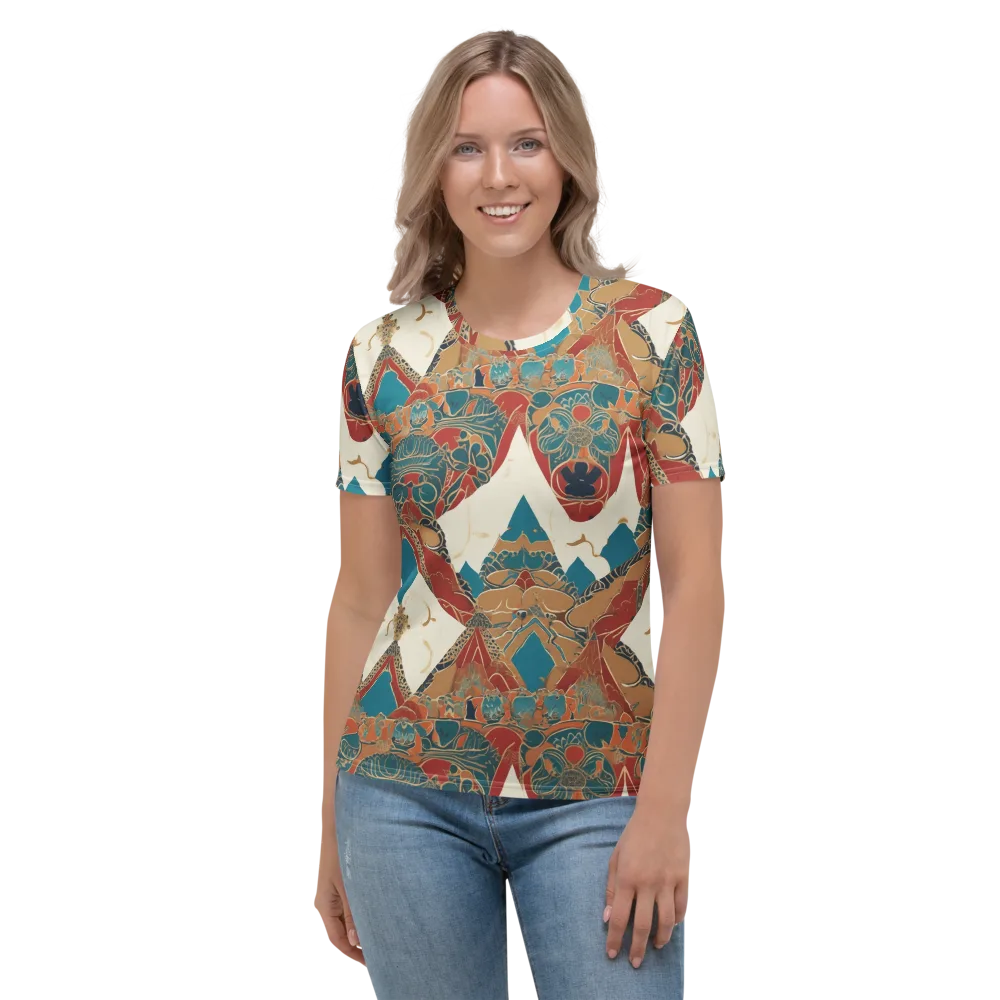 Teal Caravan on Women's Crew Neck T-Shirt — Front