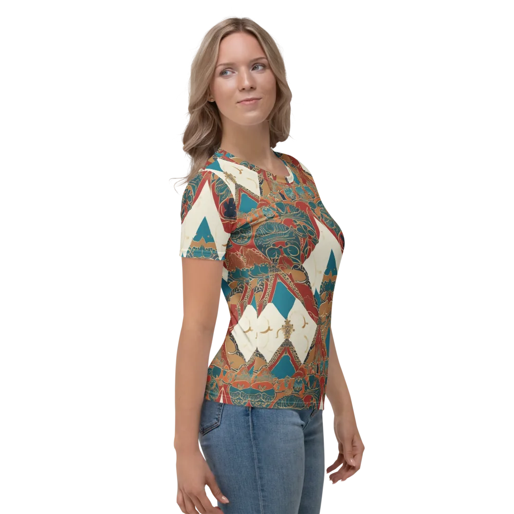 Teal Caravan on Women's Crew Neck T-Shirt — Right