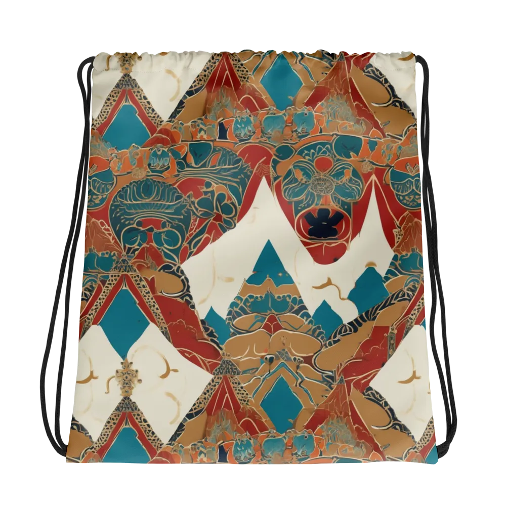 Teal Caravan on Drawstring Bag — Photo