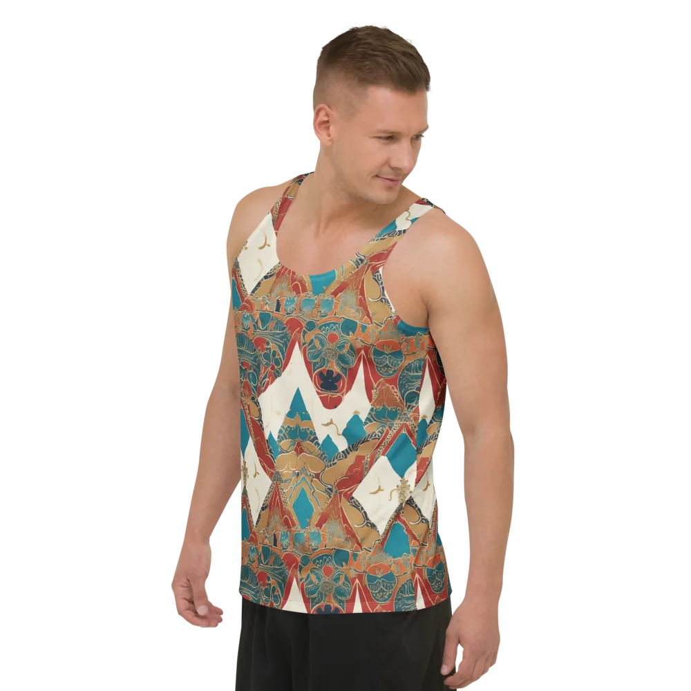 Teal Caravan on Men's Tank Top — Left Front