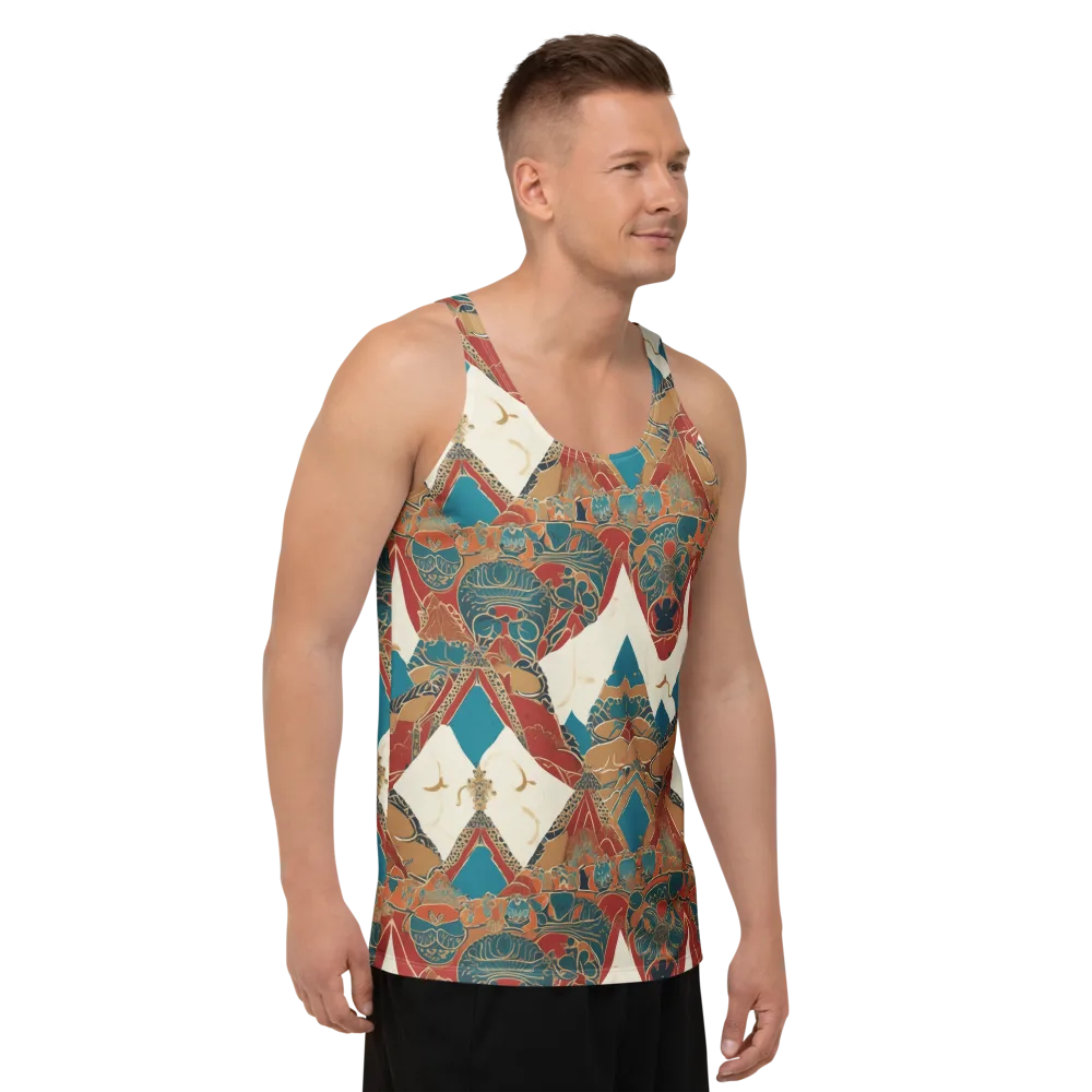Teal Caravan on Men's Tank Top — Right Front