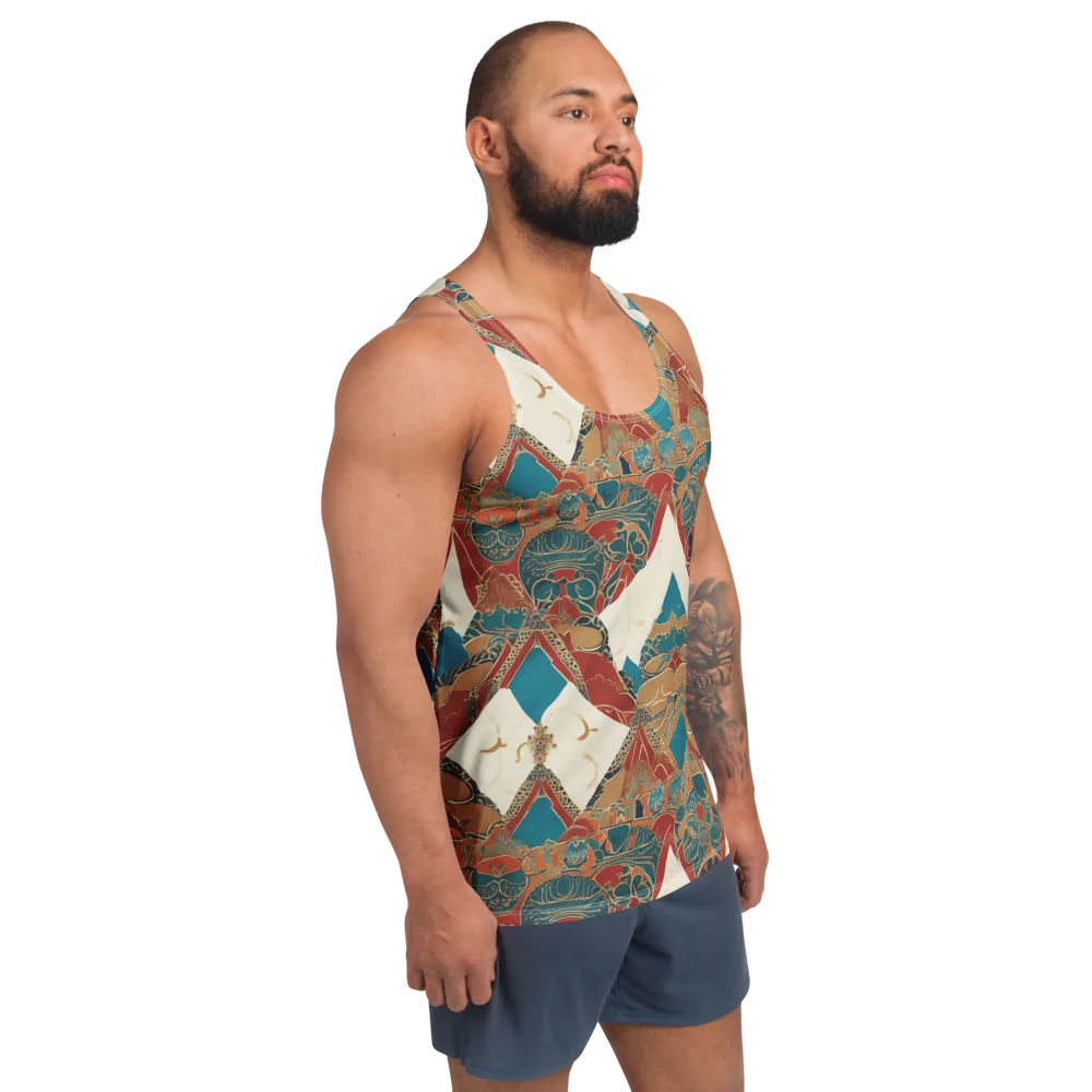 Teal Caravan on Men's Tank Top — Right Front