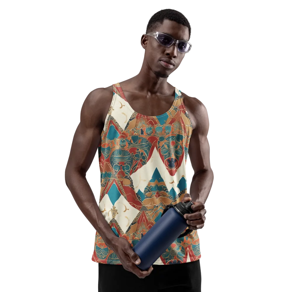 Teal Caravan on Men's Tank Top — Front