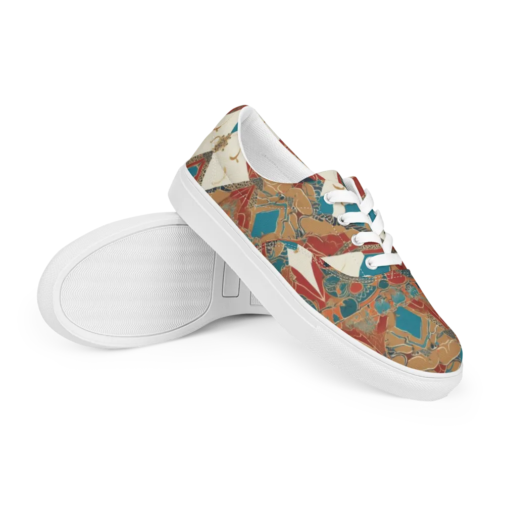 Teal Caravan on Men's Lace-Up Canvas Shoes — Right Front