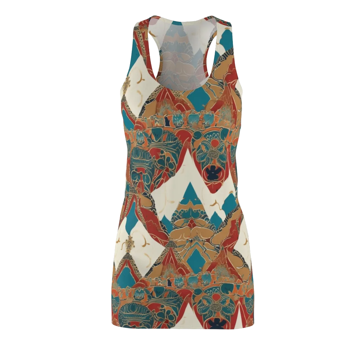 Teal Caravan on Racerback Dress — Front