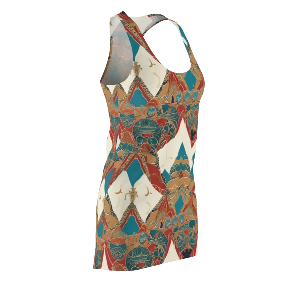 Teal Caravan on Racerback Dress — Front Side
