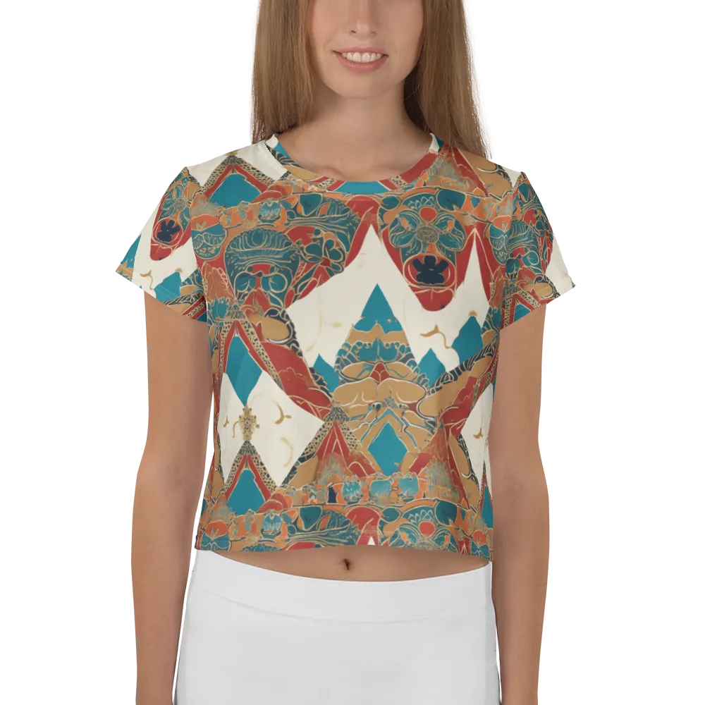 Teal Caravan on Crop Tee — Front