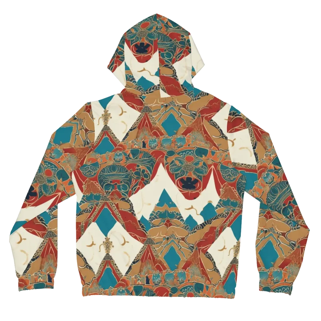 Teal Caravan on Women's Full-Zip Hoodie — Back