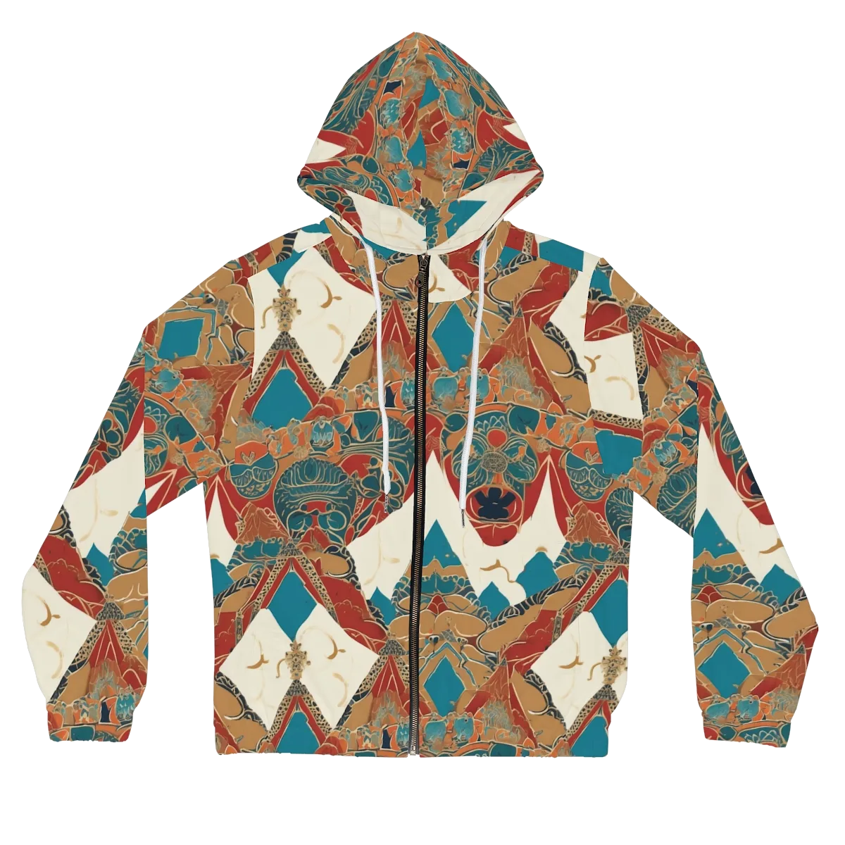 Teal Caravan on Women's Full-Zip Hoodie — Front