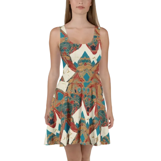 Teal Caravan on a Skater Dress