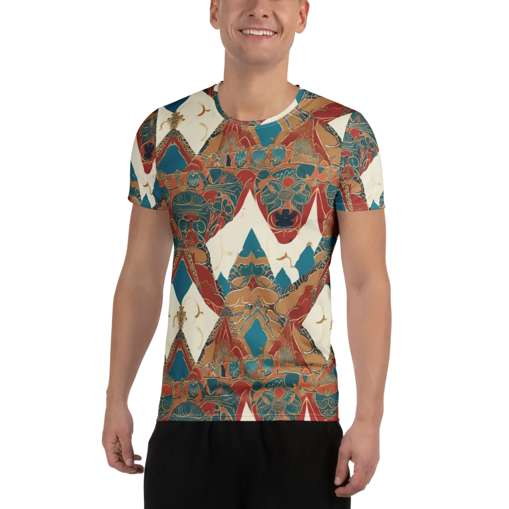 Teal Caravan on Men's Athletic T-Shirt — Front