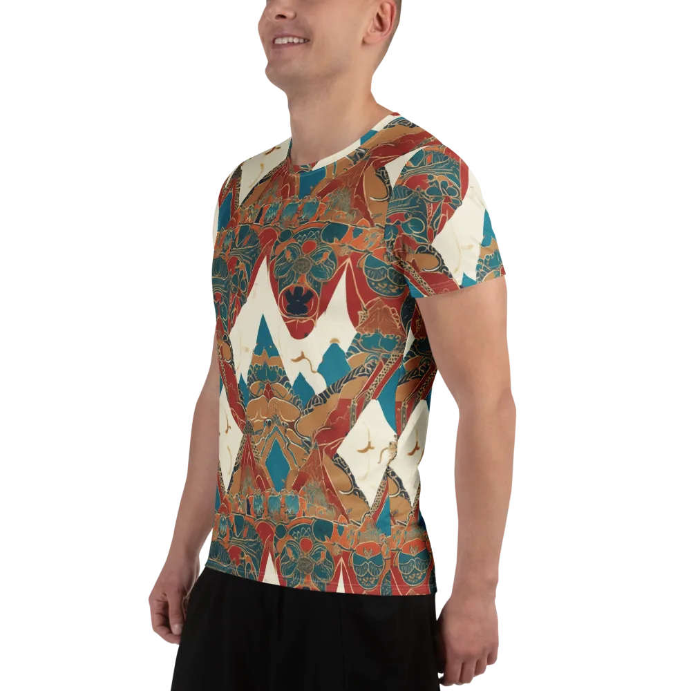 Teal Caravan on Men's Athletic T-Shirt — Left