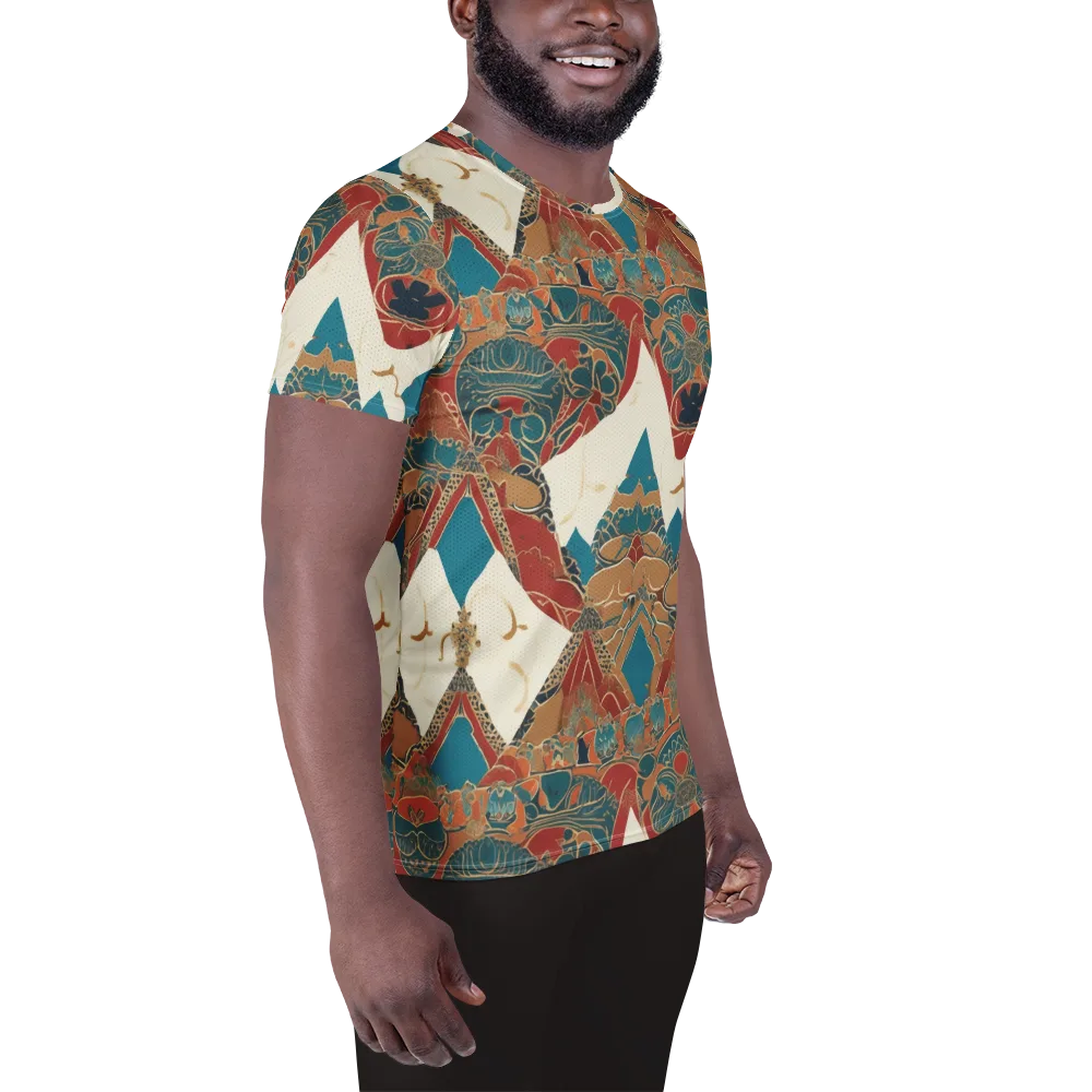 Teal Caravan on Men's Athletic T-Shirt — Right