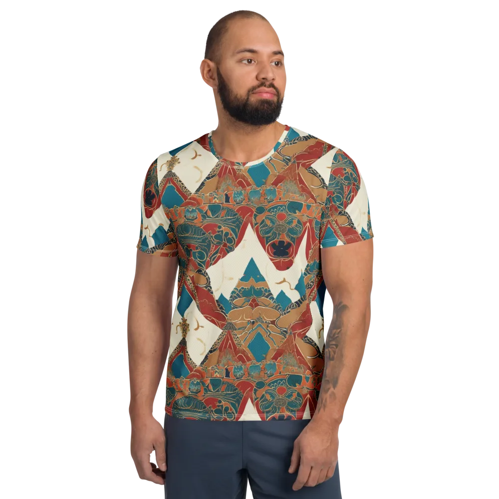 Teal Caravan on Men's Athletic T-Shirt — Front