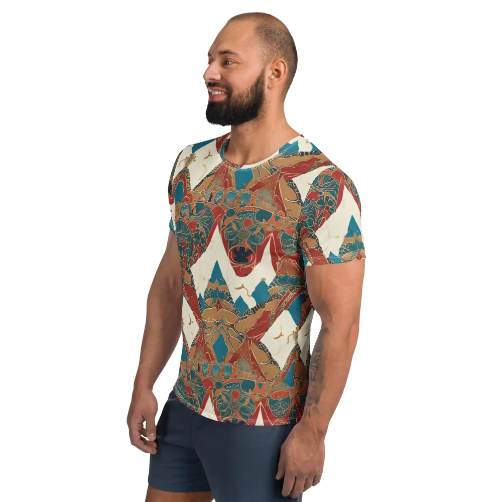 Teal Caravan on Men's Athletic T-Shirt — Left