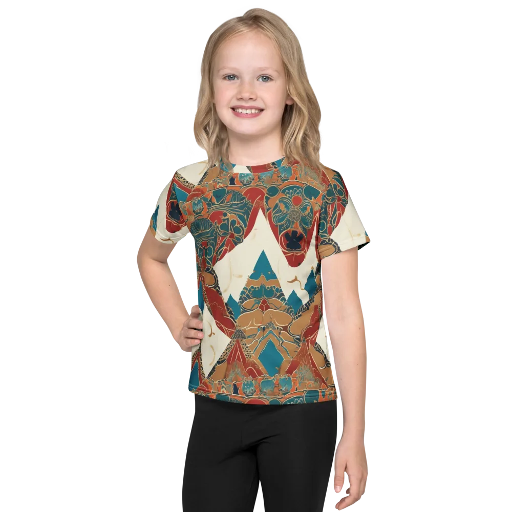 Teal Caravan on Kids Crew Neck T-Shirt — Front